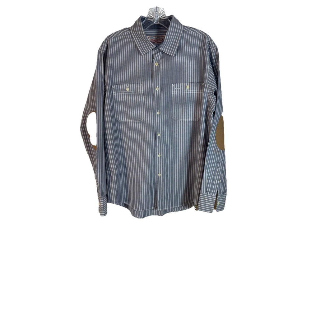 Original‎ Jeffrey Max Mens Button Down Shirt Long Sleeve Elbow Pads M